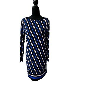 Michael Kors Women's‎ knee Length Sleeve Geometric Print Shift Dress Size L